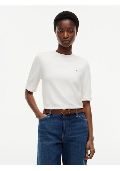 Tommy Hilfiger Cotton Jersey Fıne C-nk Ss Swt Kadın Sarı Kazak - Ww0ww49705