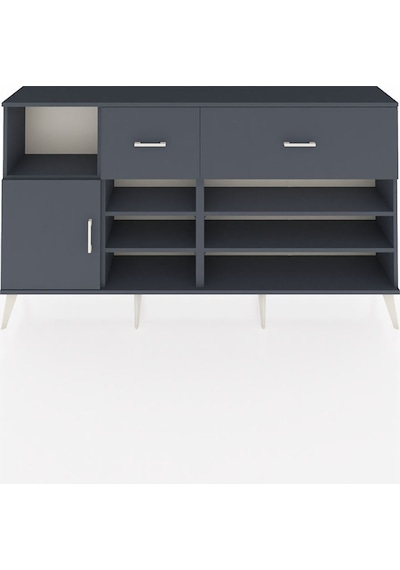 Arges Konsol 6 Raflı 2 Çekmeceli Tek Kapaklı 176x30x99 Antrasit-antrasit Antrasit - Antrasit
