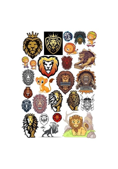 Aslan Sticker Set 12 20 Parça Telefon, Tablet, Defter, Laptop Sticker