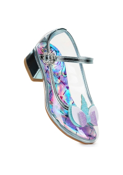 Kiko Kids Unicorn Kız Çocuk Topuklu Abiye Şeffaf Ayakkabı Yeşil
