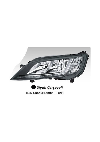 Ayfar Far Motorlu Sol - Siyah Çerçeveli Led Ballast Dahil Ducato Maxı -p.boxer - C.jum IS00-AYFAR 505221