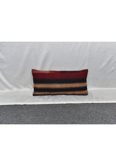 Zehra Abla Halı Yeni El Dokuma Dekoratif Lumbar Kilim Kırlent Yastık Kılıfı 6187
