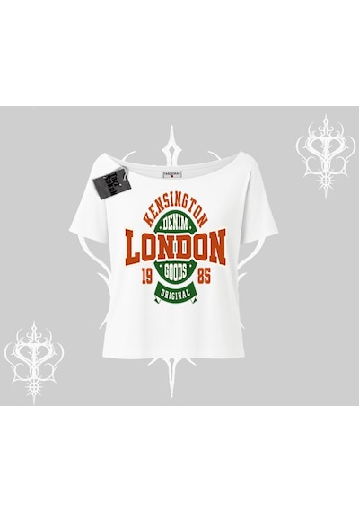 Tarzsokak Kayık Yaka Tshirt London Denim 1985 Beyaz