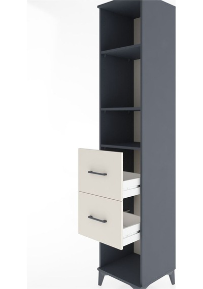 Hyperion Dolap 3 Raflı 2 Çekmeceli 44x44x221 Antrasit-aytaşı Antrasit