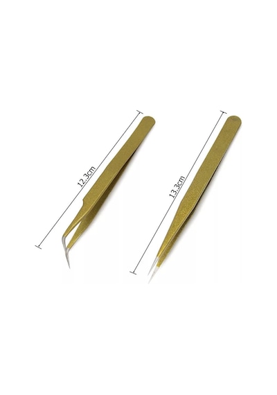 Ellea Nail 2'li Profesyonel Gold İpek Kirpik Cımbız Seti