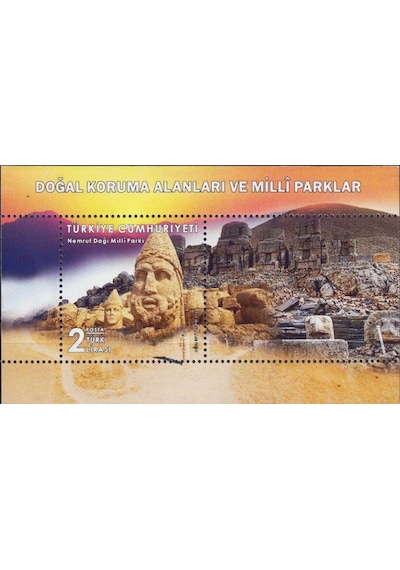 Doğal Koruma Alanları Ve Milli Parklar Hatıra Blok Pul 2019. Nemrut Dağı. Damgasız.  Teşhir Ürün