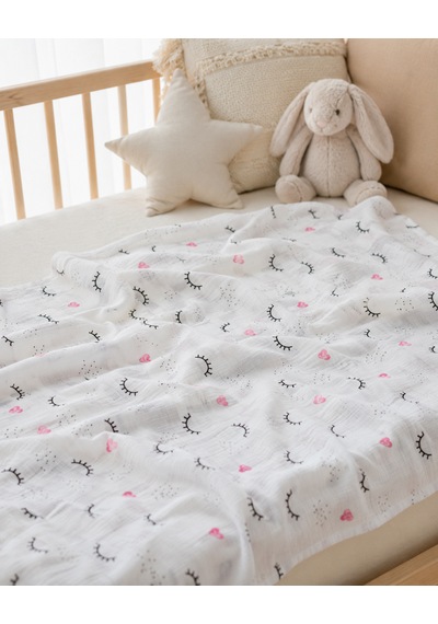 Minora Baby&Kids %100 Pamuk Müslin Bebek Örtüsü Çok Amaçlı Müslin Battaniye - 100 x 100 CM Pembe