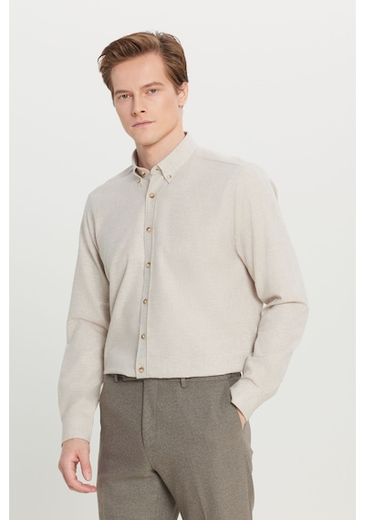 Altınyıldız Classıcs Erkek Bej Pamuklu Slim Fit Dar Kesim Düğmeli Yaka Diagonal Desenli Flanel Gömlek Altınyıldız Classıcs Erkek Bej Pamuklu Slim Fit Dar Kesim Düğmeli Yaka Diagonal Desenli Flanel Gömlek