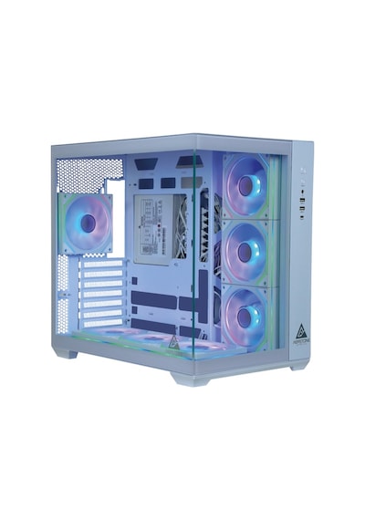 AERSTONE Trion 850 Watt 80+ Bronz 7 Fanlı RGB Akvaryum Oyuncu Kasası(BEYAZ)