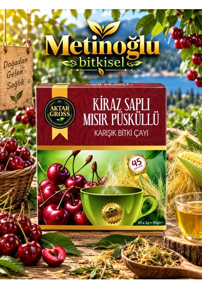 Aktar Gross Kiraz Saplı Mısır Püsküllü Çay 45 Süzen Poşet