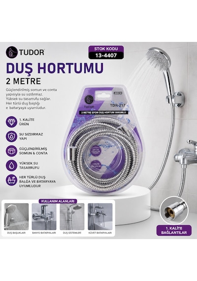 Duş Hortumu 200cm Vakumlu Ambalaj 5639 Açık Ahşap