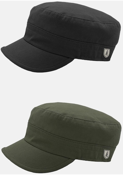 Külah Erkek Fidel Castro Şapka 2'li Kep Rozet Detaylı Kasket - Haki - Siyah