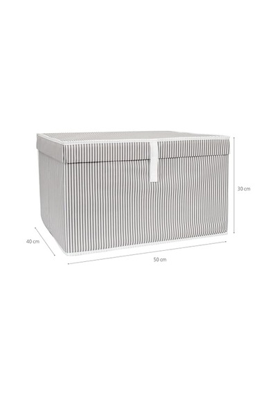 Çok Amaçlı Düzenleyici Kapaklı Sandık Tipi Kutu Hurç Organizer 3 Lü Set Gri, Maxi 50 X 40 X 30