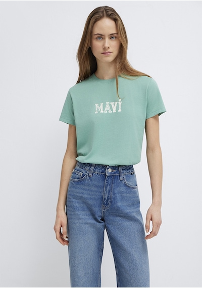 Mavi - Mavi Baskılı Yeşil Tişört 1612232-71480 Yeşil