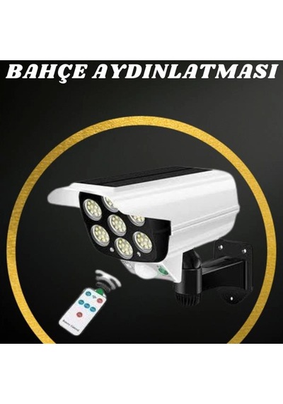 Solar Kamera Görünümlü Sensörlü Duvar Lambası 5 Eksen Döner Güneş Enerjili Bahçe Aydınlatma