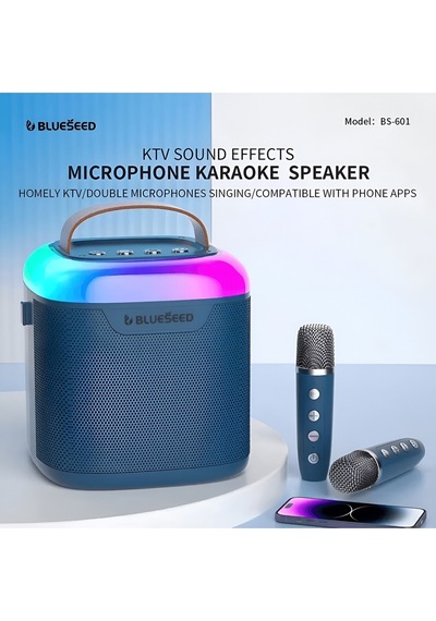 Bs-601 Bluetooth Wıreless Speaker & Karaoke Mıcrophones 13w - Lacivert