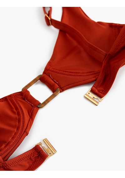 Koton Aksesuar Detaylı Bikini Üstü Kahverengi 5sak10023mm Kahve