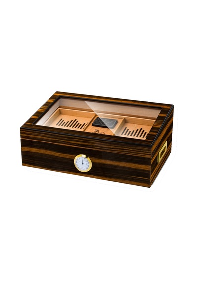 Lubinski Cedar Camlı Tepsili Puro Kutusu Humidor Kahve 100s