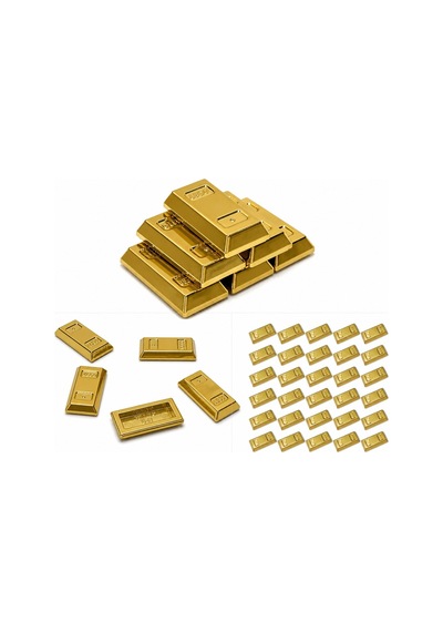 Minifigür Aksesuarları: 20 Adet Altın Külçe Gold Bar Parçası - Metalik Gold Renk - Koleksiyon Ve Moc Yapıları Için