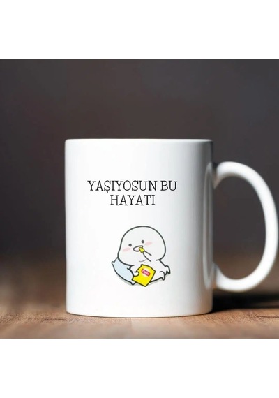 Kişiye Özel İsim Yazılı Çelik Matara Ve Yaşıyosun Bu Hayatı Kupa Seti