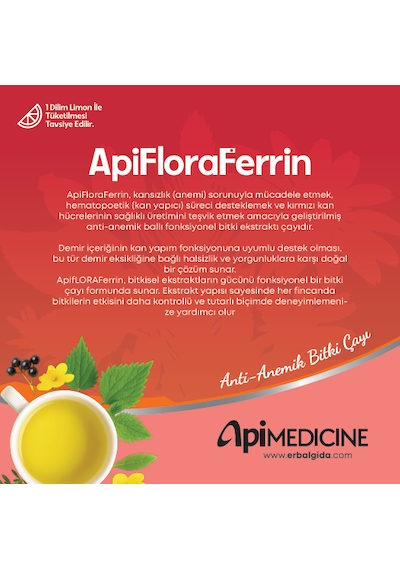 Apimedicine Apifloraferrin Fonksiyonel Bitkisel Ekstrakt Çayı 12 Stick 84 G