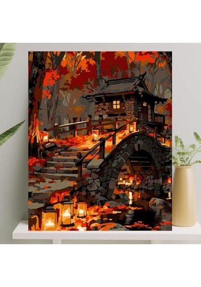 Boyama Tuval Seti Fırça Boya Dahil Çıtalı 40x50 Cm - Taş Ev Diğer