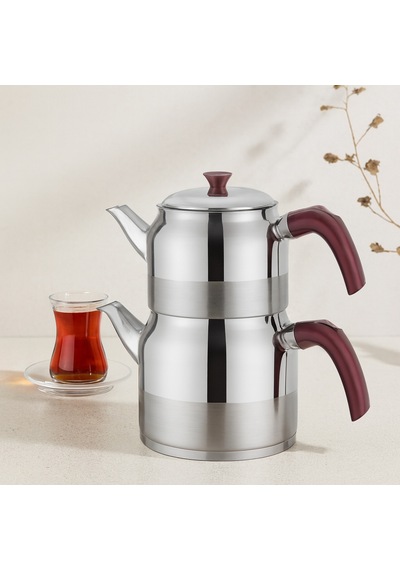 Çelik Çaydanlık Seti Aile Boy 1.5l + 3l Kendinden Süzgeçli Diğer