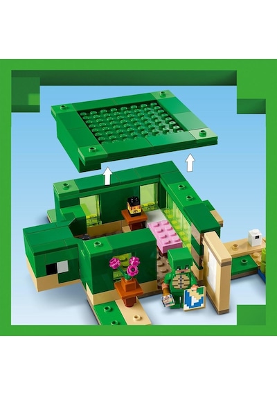LEGO® Minecraft Kaplumbağa Plaj Evi 21254 8+ Yaratıcı Oyuncak Yapım Seti - 234 Parça