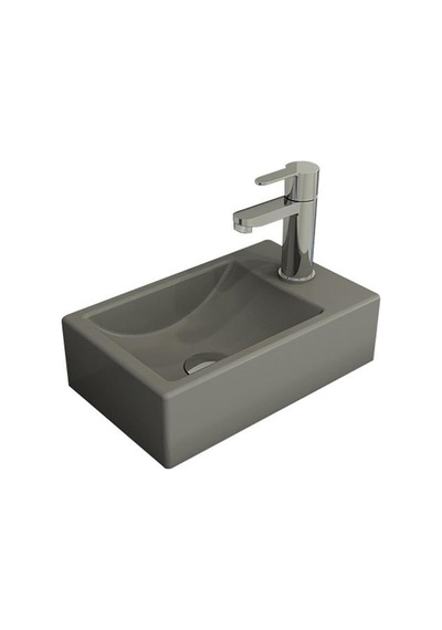 Bocchi Milano Dar Sağ Lavabo 37 CM Mat Gri 1419-006-0126