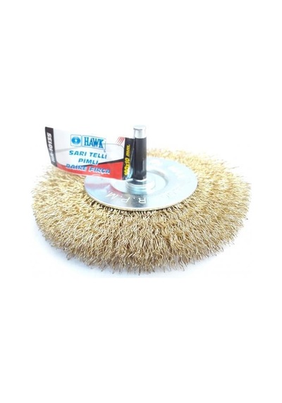 Ha10135 Pimli Sarı Tel Daire Fırça 100x10 Mm