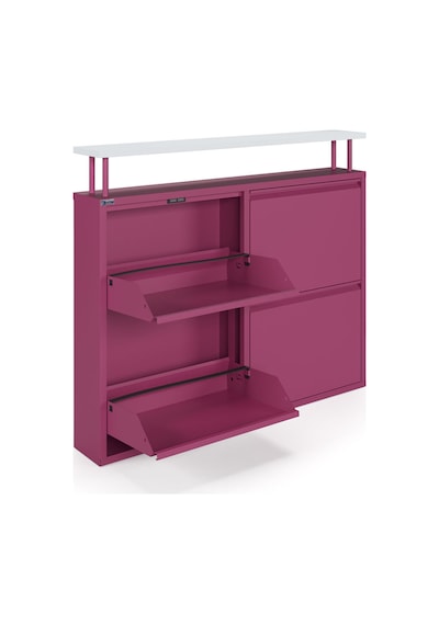 Ceha Tablalı 4'lü Metal Ayakkabılık - Pembe K.AYK-2.4/B/P 4010