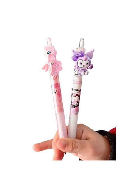Belkıss Dönen Başlıklı Kuromi-unicorn Desenli Uçlu Kalem 0.7 Uç Hediyeli 2 Adet