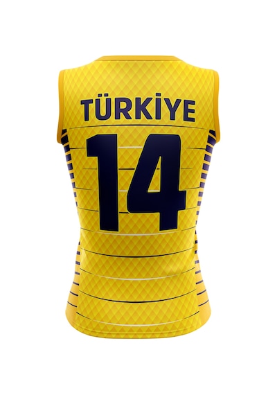 Voleybol Forması Türkiye Model Dijital Baskı Kişiye Özel Tasa... Sarı