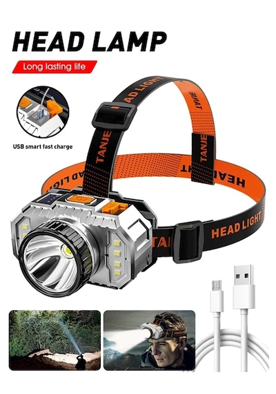 Peakstar Ps-010 800 Lümen Şarjlı Cob Led Usb'li Şarjlı K Gri - Siyah