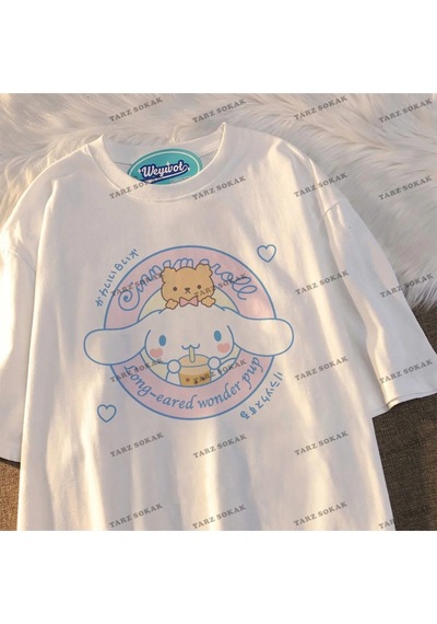 Startmore Sanrio Cinnamoroll Kısa Kollu Giysi Beyaz