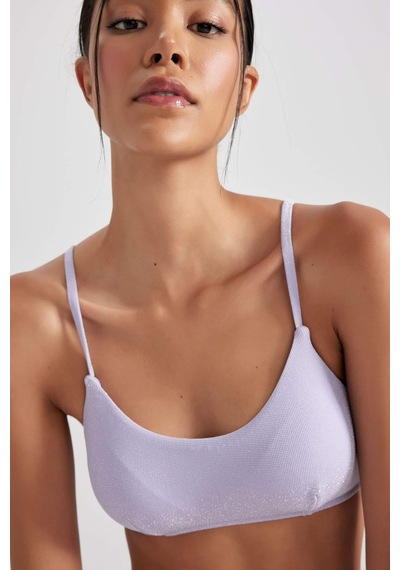 Defacto Fall in Love Regular Fit Simli Kumaş Bikini Üstü B0382AX23HSPR33 Mor