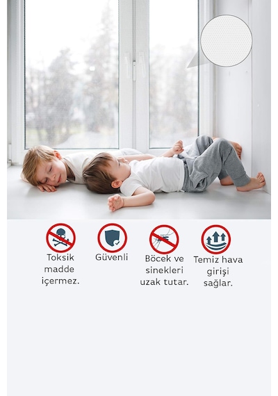 Yapışkanlı Sineklik 130x150 Cm Uzun Ömürlü Sinek Böcek Engelleyici Tül Pimapen Pencere Için Tel Poly