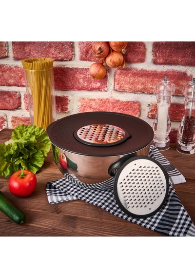 Satin 5 Parça Karıştırma Seti - Inox / Siyah - 4,6 Lt Renkli