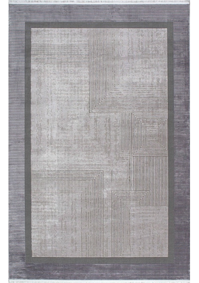 Artemis Halı Alegra 03019c Gri Çerçeve Desen Bambu Halı