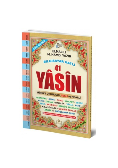Fihristli 41 Yasin Arapça Türkçe Okunuşlu Ve Mealli, Sesli, Rahle Boy Bilgisayar Hat