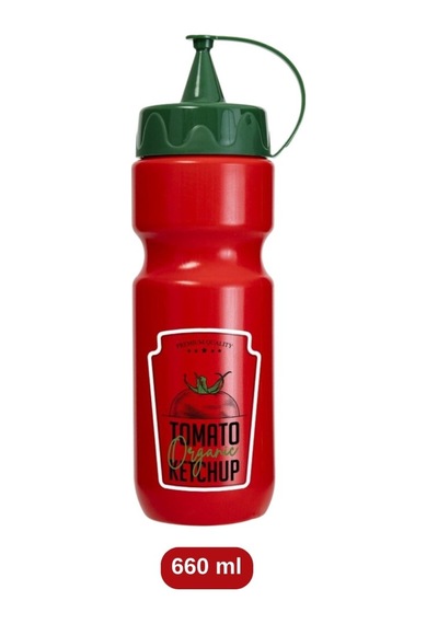 2 Li Sos Şişesi Seti 660 Ml, Kapaklı Plastik Ketçap Ve Mayonez Şişesi Şef Sosluk 2 Li Set Kırmızı - Beyaz