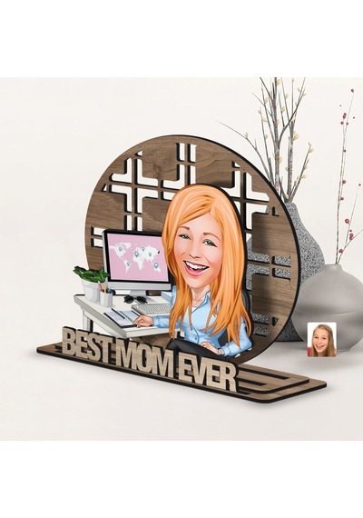 Bk Gift Kişiye Özel 3 Katmanlı Anne Karikatürlü Ahşap Biblo-18 Anneye Hediye, Anneler Günü Hediyeleri Kobitmeyen138174 Bk Gift