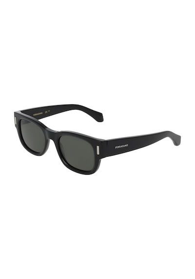 Salvatore Ferragamo Sf 2064se 001 51 Unisex Dikdörtgen Siyah Kemik Güneş Gözlüğü Siyah