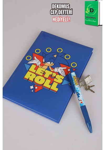 X Dekomus "speed Force Collection" Lisanslı Sonic Kilitli Hatıra Defteri Ve Uçlu Kalem Seti
