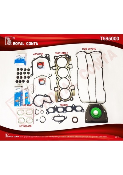 Royal T595000 Motor Takım Conta Reınz Keçeli Subp.last Focus Iı 1.6 16v 03-07 100hp 4m5g 6008 1 Takım