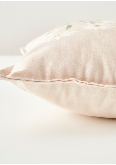 Bella Maison Daisy Volanlı Kenar Nakışlı Dekoratif Yastık Kılıfı Bej 35x50 Cm Bej