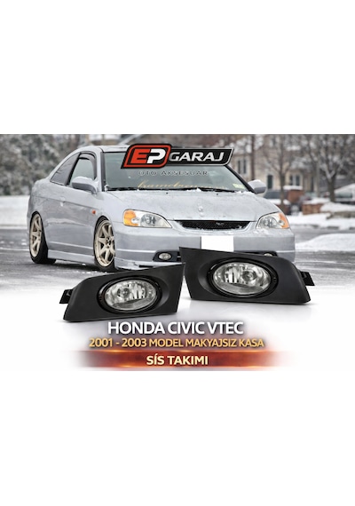 Honda Civic Vtec 2001-2003 Makyajsız Kasa Sis Far Takımı Tesisatsız
