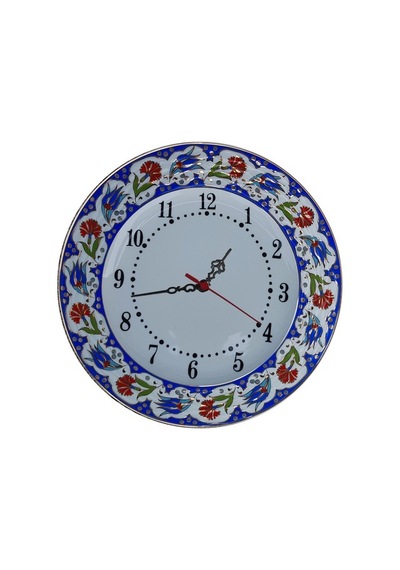Prt 63-25-Cm-Lacivert--Altın-Yaldızlı-Lale-Karanfil-Saat