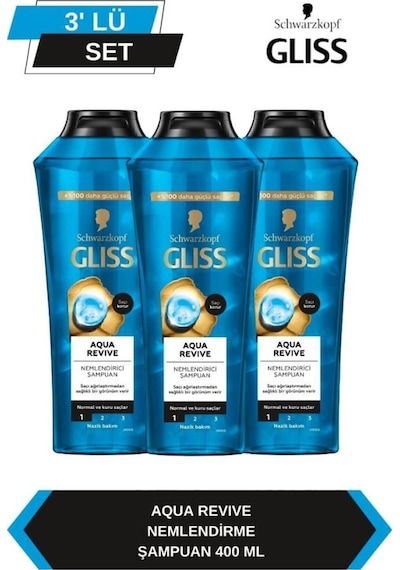 Aqua Revive Şampuan 400 Ml X 3 Adet