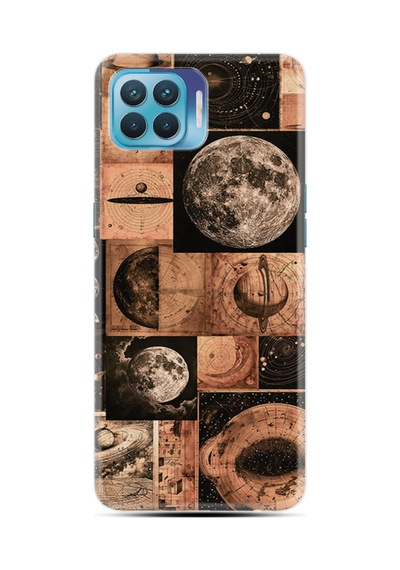 Oppo Reno 4 Lite Kılıf Hayat Serisi Desenli Retro Moon - Barkod No 2029